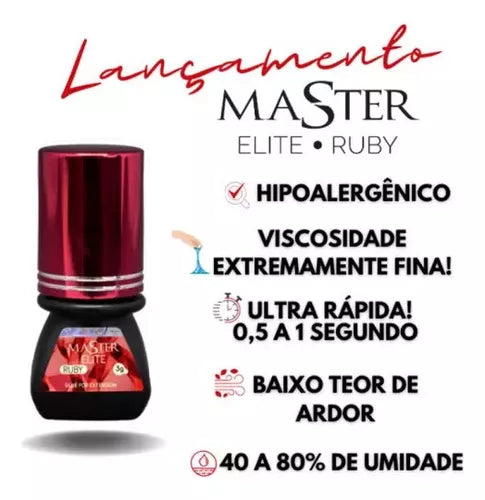 Adesivo Master Elite Ruby 3g Cola para Extensão de Cílios