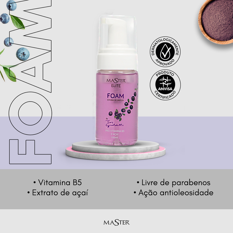 Foam Espuma de Limpeza Cílios Master Elite 100ml