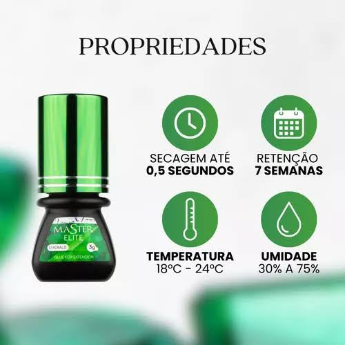 Cola Adesivo para extensão de cílios Master Elite Emerald 3g