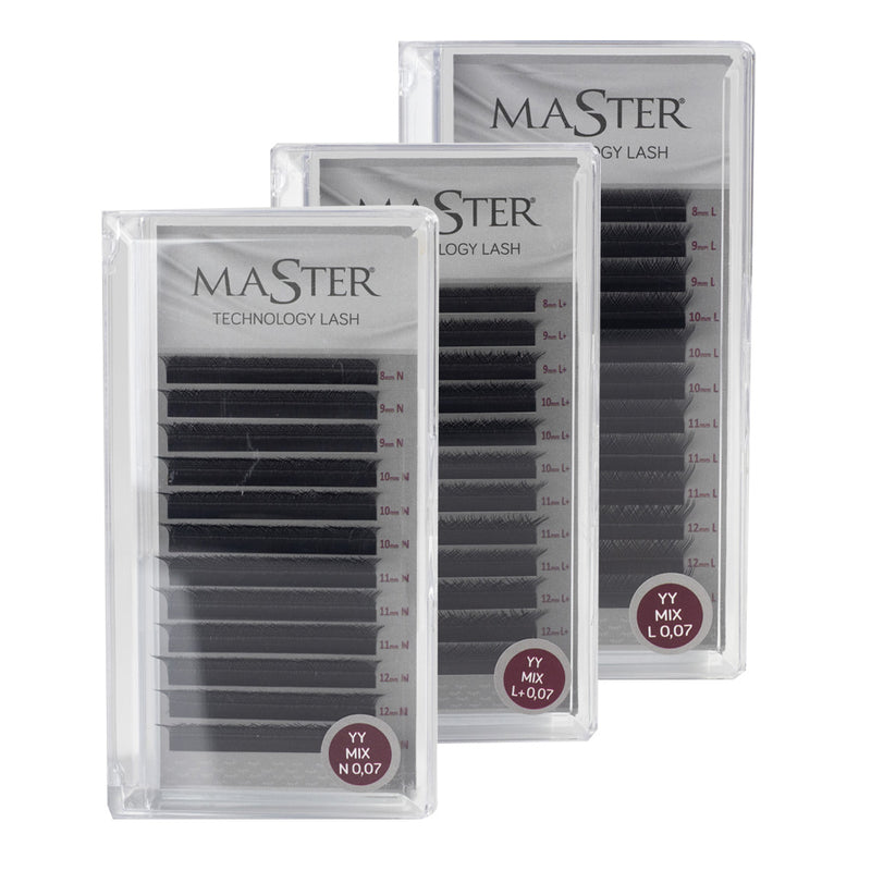 Cílios Master Technology Lash YY curvatura N 0.07 MIX TAM 08 ao 13mm Original