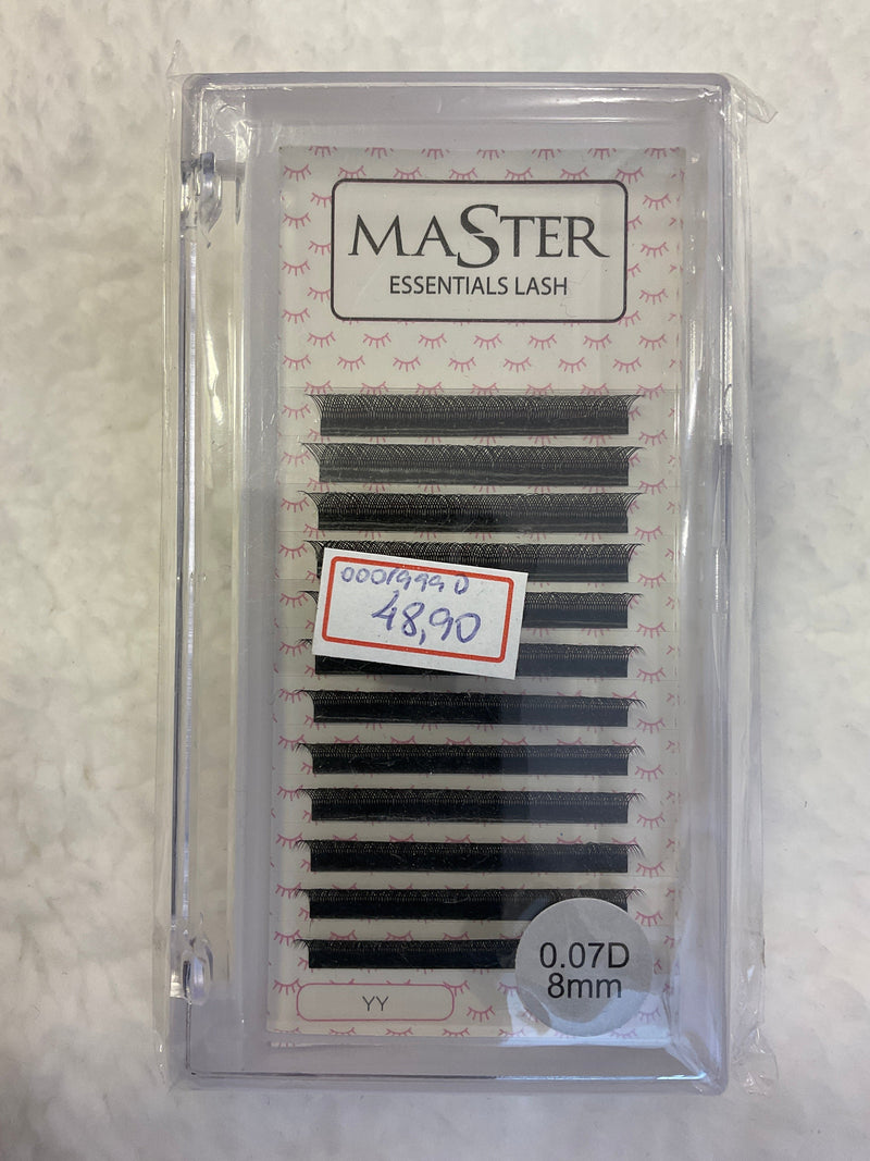 Cílios Master essentials Lash YY curvatura D 0.07 Unitário TAM 08mm Original