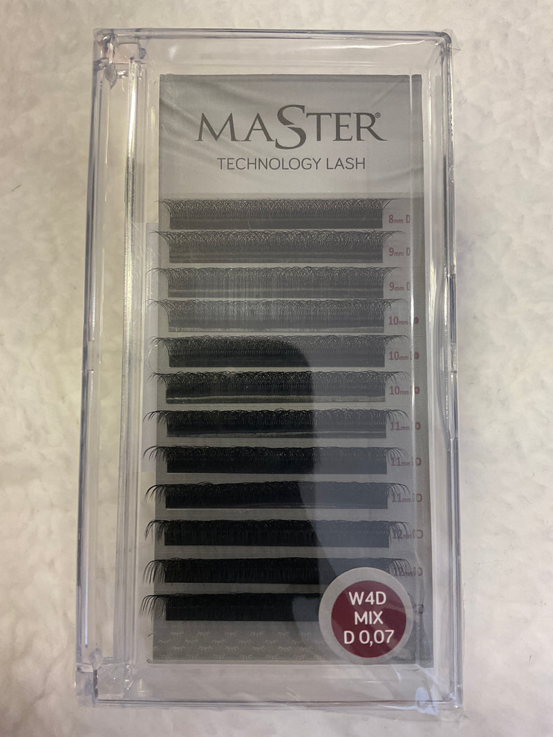 Cílios Master Technology Lash 4D curvatura D 0.07  Mix TAM 08 ao 13mm Original