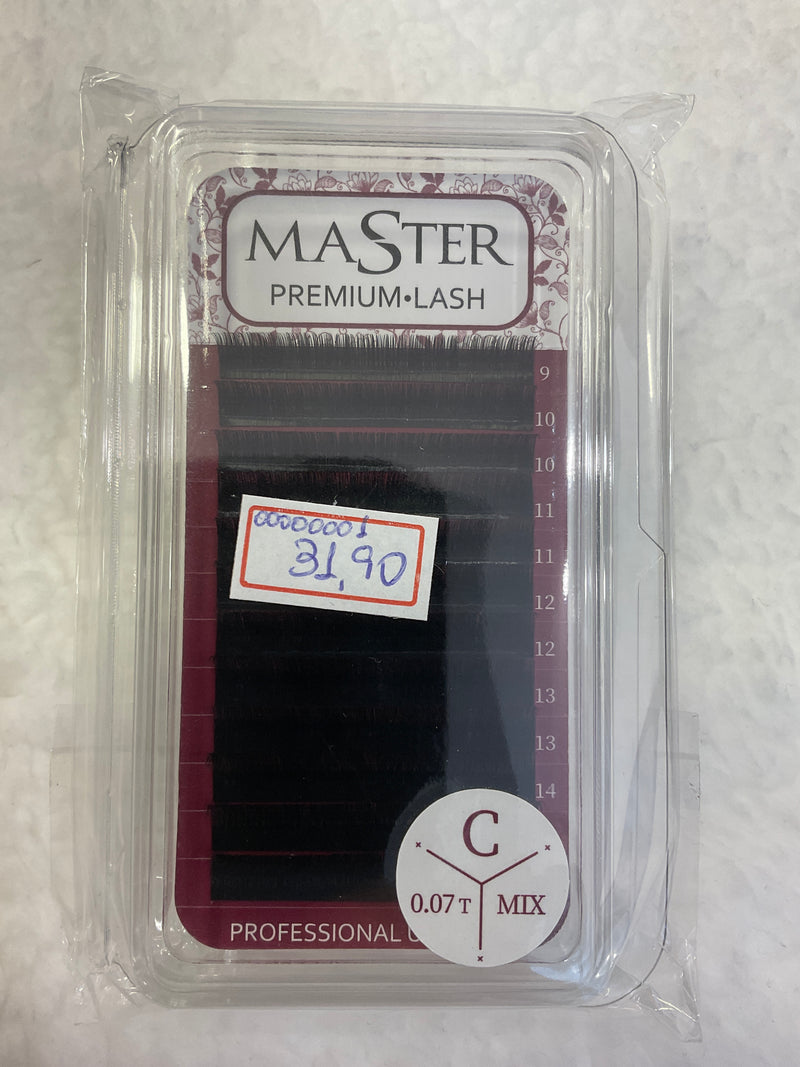 Cílios Master Premium Fio a Fio 0.07 Curvatura C MIX TAM 09 ao 15 Original